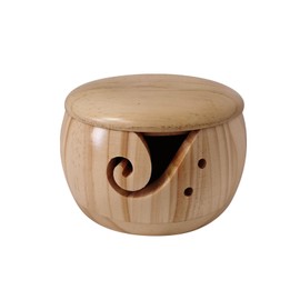 Fiacvrs Handmade Wooden Yarn Bowl, Wool Knitting Bowls, Yarn Bowl, Wool Storage Bowl, Wooden Yarn Holder, Portable Wooden Yarn Bowl for Knitting and Crochet Projects, Pine
