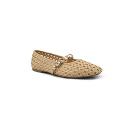 Kenneth Cole Women's Zeta Mj Ballet Flat, Natural Raffia, 10