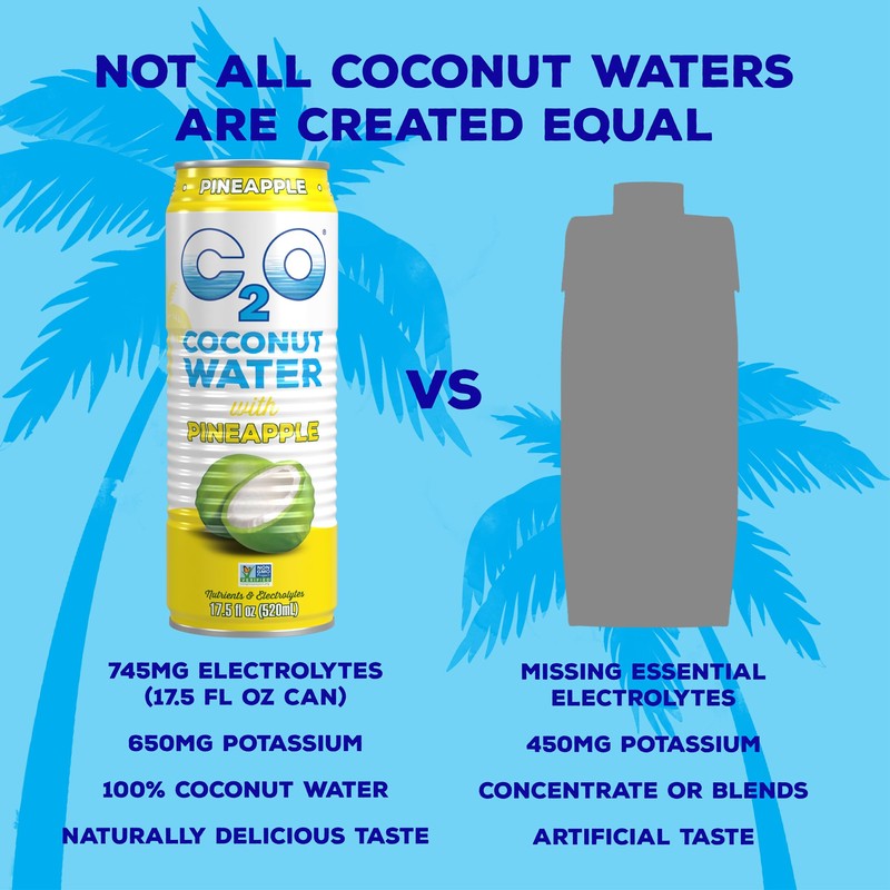 C2O - Coconut Water with Pineapple (12 Pack) - Made