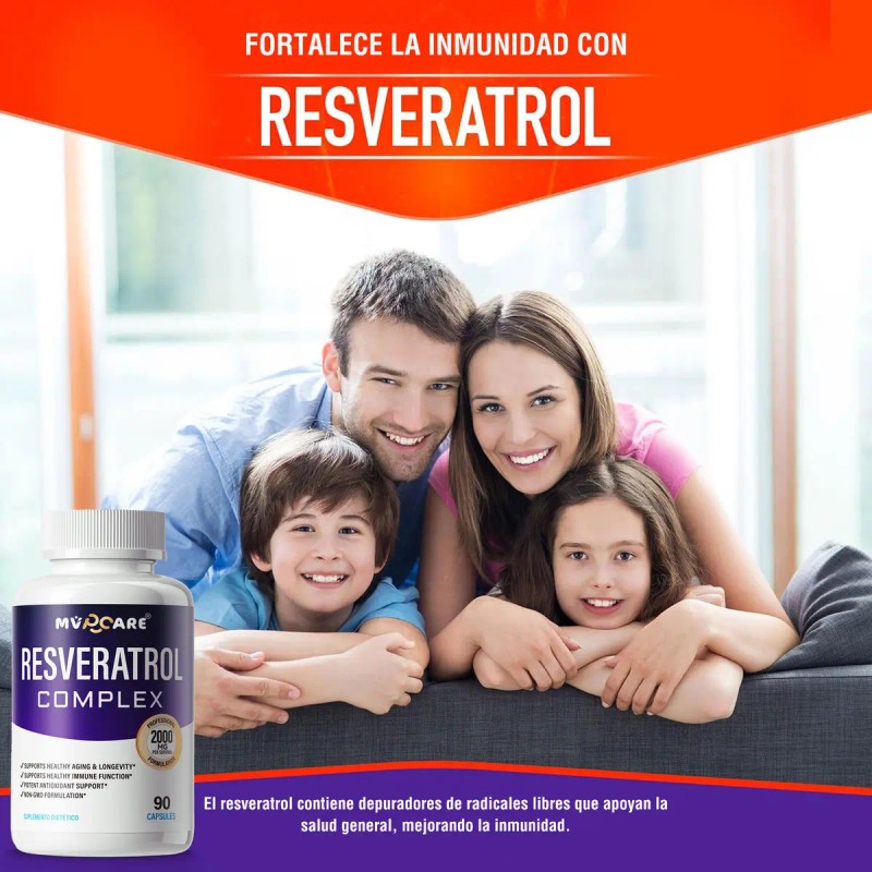 Resveratrol Cáps Semilla Uva Roja Acai Mvpcare Sabor