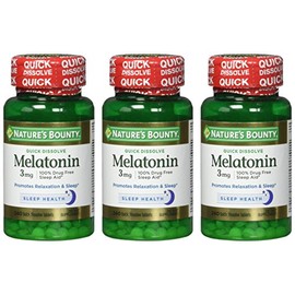 Natures Bounty - Tabletas de melatonina de 3 mg de disolución rápida, 240 Ea (paquete de 3)