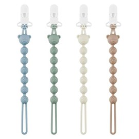Porta Chupones Para Bebe, Clip Para Chupon De Bebe, 4 Unidades De Sujetador De Chupon De Silicona, 250 * 30mm, Ideal Para Evitar Que El Chupon Se Caiga Al Suelo, Perfecto Para Ropa Y Cochecitos
