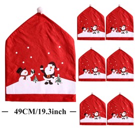 Dazhtu Christmas Chair Covers, Christmas Chair Covers, Christmas Chair Cover, Santa Hat Chair Cover, Universal Chair Cover for Dining Table, Christmas Decoration, Banquet Protector