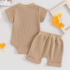 Kuriozud Newborn Baby Boy Summer Clothes Button Short Sleeve Romper