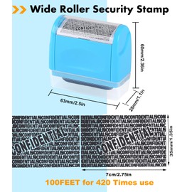 Xnourney Wide Data Defender Roller Stamp, Identity Theft Protection Roller Stamp,Confidential Roller Stamp with 9 Refills, Information Blocker Security Stamp Roller for Privacy ID Address Security