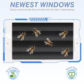 BeeTech Newest Windows 8 Frame Bee Hive Boxes Starter Kit Hand Painted Includes Beekeeping Supplies Tools and Bee Suit Sting Proof (Assembled)