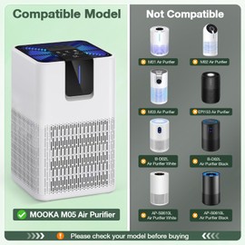 M05 B-D02L Pet Care Replacement Filter Compatible with MOOKA M05/ B-D02L, for KOIOS B-D02L, for VEWIOR B-D02U Air Purifi-ers, H13 True HEPA and Activated Carbon Filter, 2 Pack, Yellow