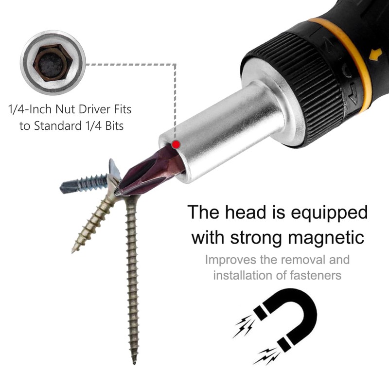 Gasea 9 in 1 Magnetic Ratchet Screwdriver Set, Mini Stubby