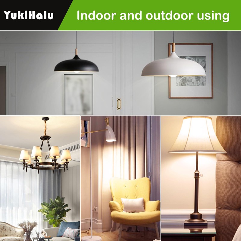 YukiHalu A15 LED Light Bulbs, 60W Equivalent, E26 Base, 2700K/3000K/5000K