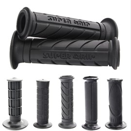 Area1 Universal Motorcycle Scooter Handlebar Grips Grip Rubbers Pack of 2 1 x 22 mm + 1 x 24-25 mm (7/8 / 1 Inch) (Black) Compatible with KSR (Super Grip)