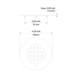 4-1/4 inches Snap-On Round Shower Drain Cover, Stainless Steel (Brushed Gold)