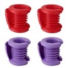 4 Pack Crochet Finger Guard Ring Set Red and Purple