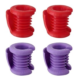 4 Pack Crochet Finger Guard Ring Set Red and Purple Tension Tool Magic Circle Tool Yarn Holder for Crocheting Ring Guards and Tension Accessory