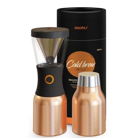 asobu Cold Brew Coffee Maker, Award-Winning 40oz Insulated Cold Brew Brewer with Portable Stainless Steel Carafe – No.1 Europe Coffee Fest Winner, Leakproof, BPA-Free, Keeps Cold 24H