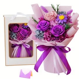 semart Flowers Gifts for her, Flowers for delivery Prime,Preserved Flowers Bouquets,Mothers Day Flowers for mom,Purple Roses, Birthday Gifts for Women,Mother,Best Friend