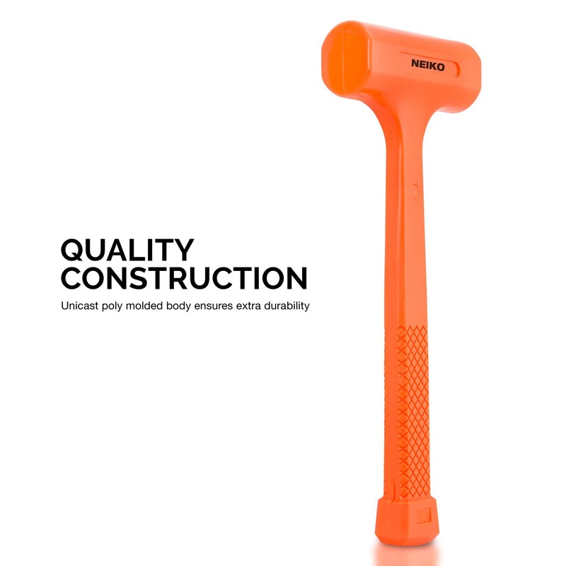 Neiko 02846A 1 LB Dead Blow Hammer, Neon Orange I
