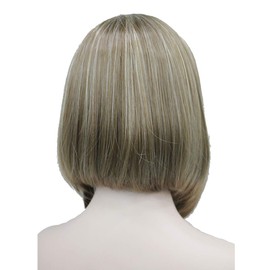 Lydell Short Straight Bob Synthetic Headband Wig 3/4 wig short half hair wig (12TT26 Light Brown with Highlights)