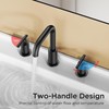FORIOUS Matte Black Bathroom Faucet 3 Hole Widespread, 8 Inch