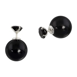 SilberDream Silver Stud Earrings Tribal Design Zirconia Black SDO8515S Silver Stud Earrings, Sterling Silver Cubic Zirconia