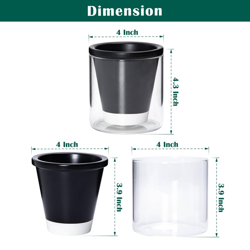 D'vine Dev 4 Inch Design Self Watering Planter for Indoor