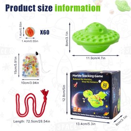 LINTRA Logic Games, Interesting Balance Game, Activity Game for Parties, with 60 Colourful Balls, Board Games from 3 Years, for Thinking Game 1-4 People to Play