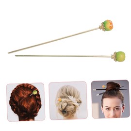 Outanaya Elegant Orange Hairpin 2pcs Set Hairpin Ornament for Girls Women Vintage Fruit Hair Stick for Stylish Hairstyles