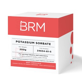 BRM Chemicals Potassium Sorbate - 200 G For Soap Making, Shampoo, Cosmetics, Moisturing, Lotion Making, Domestic Use, Daily Care & Diy Personal Care For Face, Hair, Skin & Body Mask (Pack Of 1)