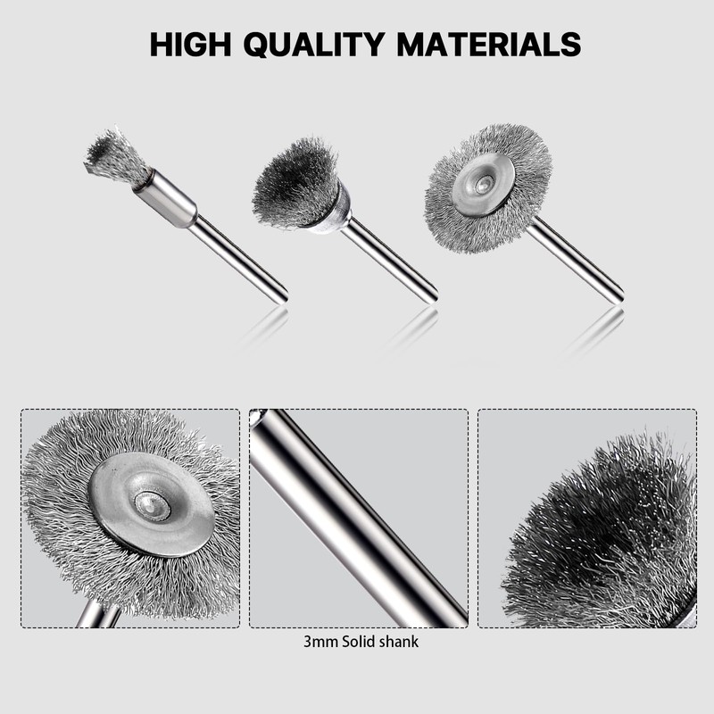 30 Pieces Stainless Steel Wire Brushes, Mini Wire Brush Polishing