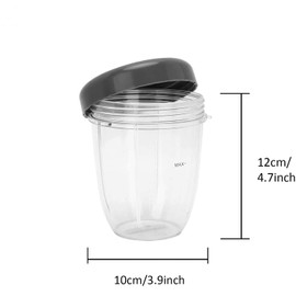 18oz Cup with Flat Lid Replacement Parts- 2Pcs for Nutribullet Accessory 600W 900W Blender Juicer