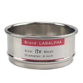 LABALPHA 150 Mesh Lab Sieves, Test Sieve #150 Mesh, 4'' Diameter, 304 Stainless Steel Wire Cloth (0.1mm)