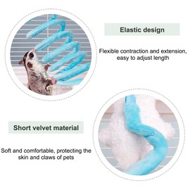 DONGKER Elastic Sugar Glider Climbing Ropes,Hanging Spring Toy With Metal Hooks for Rats, Birds,honey Bags, Sugar Gliders, Ferrets, Squirrel Hamsters, Etc.