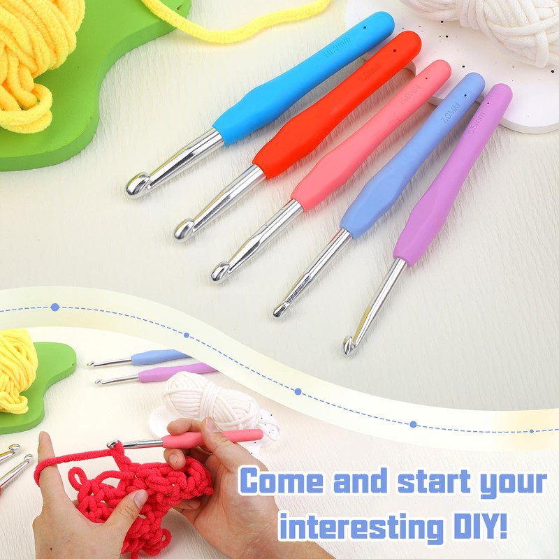 Ergonomic Crochet Hook, 7.0 mm, Soft Handle, Knitting Needles for
