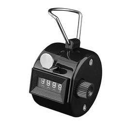 SPHTOEO 4-Digit Handheld Tally Counter Manual Mechanical Palm Clicker Counter Tracker (Black)