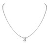 SILVERCUTE Tiny S Letter Pendant Necklace For Girls Lady Silver
