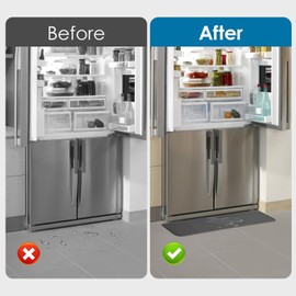 Tiktiger Refrigerator Mat,Non-Slip Fridge and Appliance Spill Liner, Silicone Drip Tray and Leak Catcher Mat Refrigerator Floor Protector - Gray, 37.4" x 8.5"