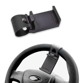 Mearo Car Steering Wheel Phone Mount, Steering Wheel Smartphone Mount, Portable Steering Wheel Phone Holder Mount Clip Fit for IPhone14/13/12/11 Pro Max/XR/XS/S21/S20/S10/Note 10 (Black)