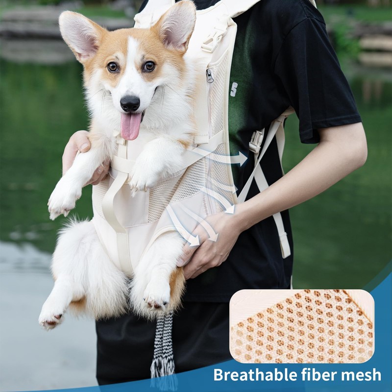 Wakytu Dog Front Carrier Backpacks for Small Dogs, Legs Out