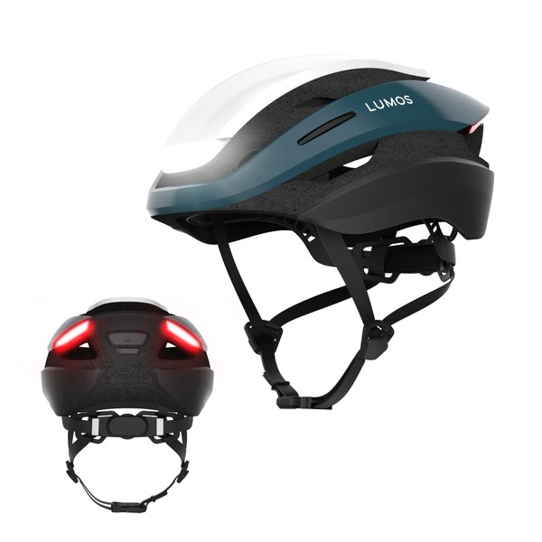 Lumos Ultra Smart Helmet | Bicycle Helmet | LED Front and Rear Lights | Turn Signals | Rear Lights | Bluetooth Connection | Adult: Men, Women (Blue, Size: M-L)