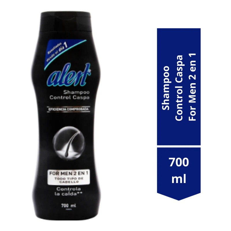 Shampoo Alert Control Caspa Para Hombre 2 En 1 700ml