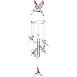 ICE ARMOR 19" Long Hummingbird Acrylic Wind Chime Statue Sculpture Ornament Decoration Garden Decor Ideas for Housewarming, Holidays and Birthdays Great Collectible Addition