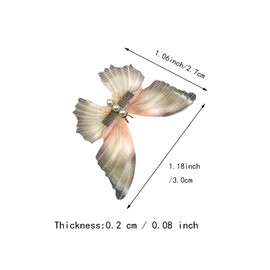 4 Pcs Organza Butterfly Hair Clips with Two Layer Elegant Realistic Wings, Fairy Hairpins Alligator Barrettes Hair Accessories for Women and Girls