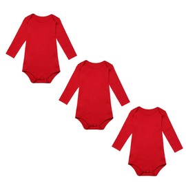 Biniduckling Baby Girls' Body 3-Pack Long-Sleeved Plain -