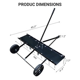 Hipicute Tow Behind Dethatcher, 48 Inch Tow Dethatcher with 24 Spring Steel Tines, Lawn Dethatcher Rake for ATV Mower, Tow Behind Lawn Rake with Lift Handle for Garden Farm Grass