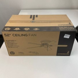 Hyperikon Indoor Ceiling Fan With Pull Chain, 52-inch Wood Ceiling Fan