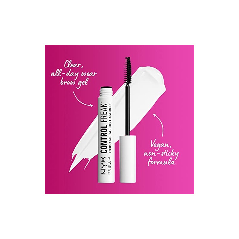 NYX Professional Makeup, Control Freak, Gel para cejas transparente, 9g