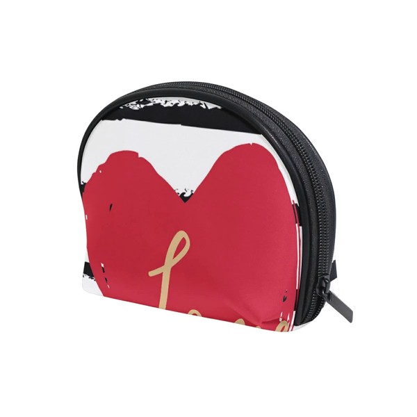 Hand Drawn Red Heart with Love Letter on Black White