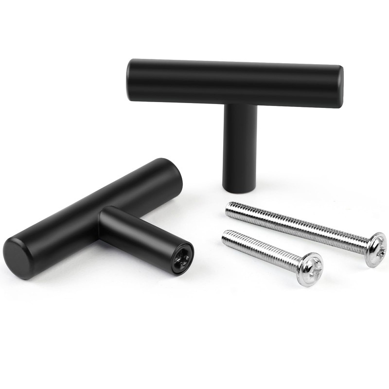 Romeda 12 Pack Black Cabinet Knobs, 2in Single Hole Cabinet