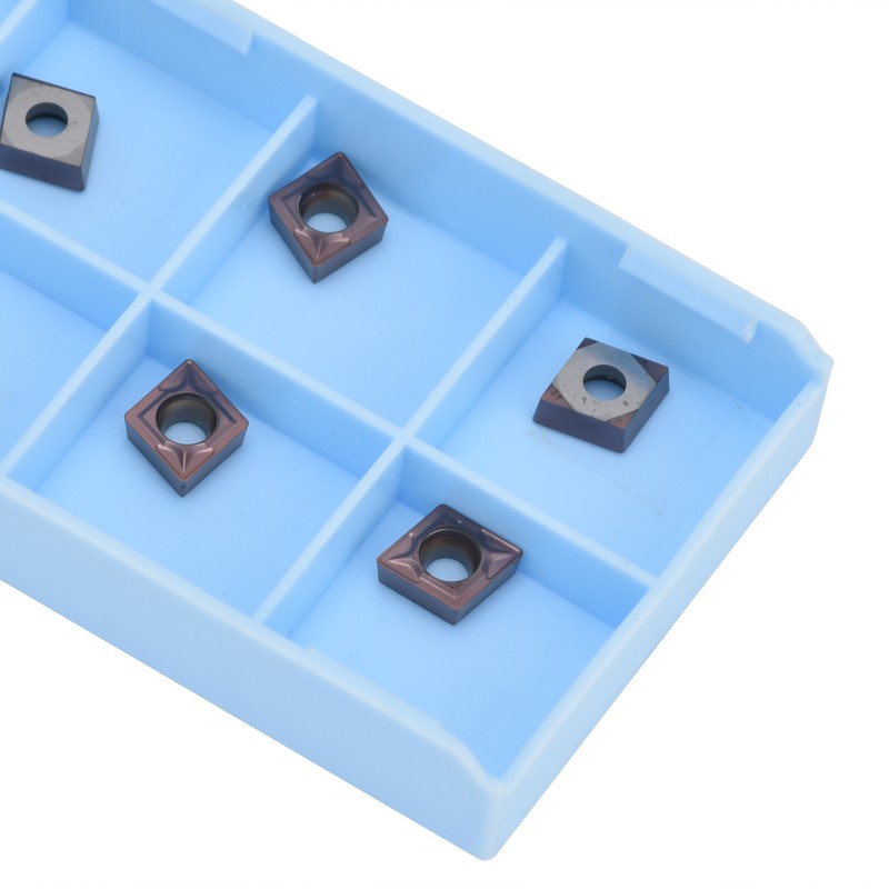 10Pcs Carbide Turning Blade Titanium Alloy High Temperature Resistance Rhombus