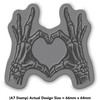 'Skeleton Hands Heart Sign' Rubber Stamp - Unmounted Design for