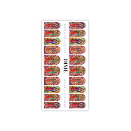 DXH NAIL CO Our Lady De Guadalupe Pink Florals Nail Decals Water Transfer Nail Foils Virgin St. Mary Decals Trendy Nail Wraps (30MM Shorty)